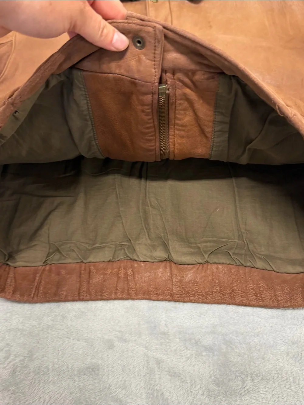 Vintage Eddie Bauer Brown Soft Leather Jacket Patina Broke-In Distressed Men’s L
